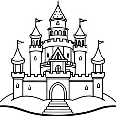 vector illustration of medieval castle