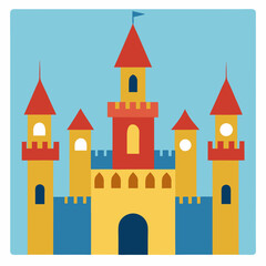 vector illustration of medieval castle