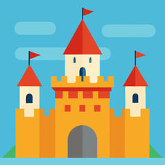 Fototapeta premium vector illustration of medieval castle