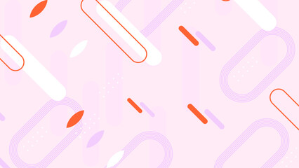 Abstract geometric pattern with pastel pink background and colorful shapes. This abstract geometric pattern features a pastel pink background with an array of colorful shapes