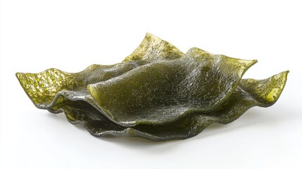 Fototapeta premium Eco-Friendly Innovation: Seaweed Edible Packaging with Natural Textures on White Background