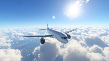 Fototapeta premium 上空を舞う飛行機