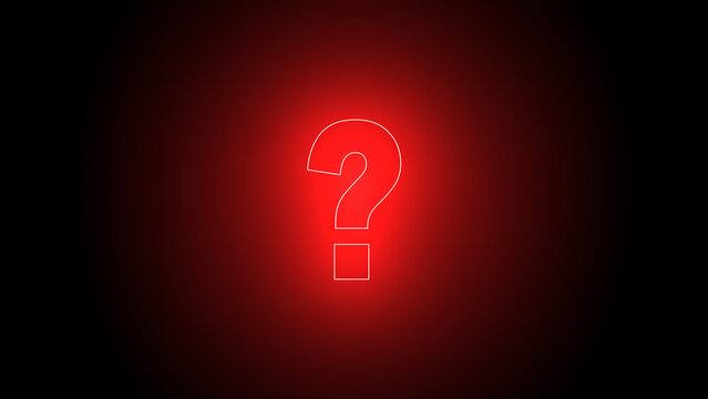 recommend clip art: Neon Question mark icon. Question concept.