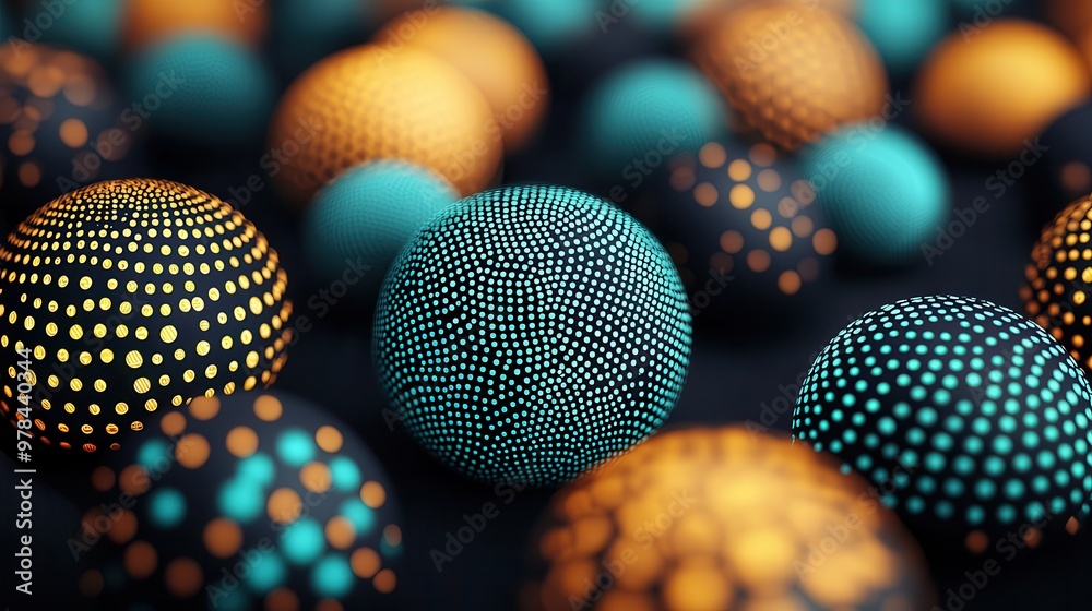 Poster Abstract Sphere Pattern Background.