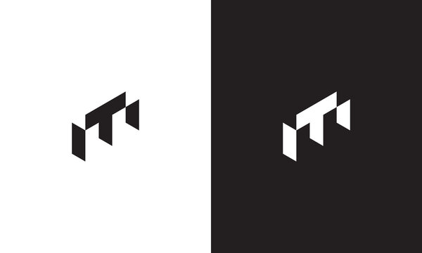 MT logo, monogram unique logo, black and white logo, premium elegant logo, letter MT Vector