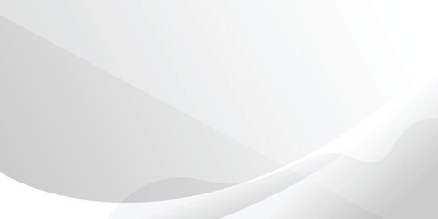 Minimal white and grey abstract background with dynamic waves. Vector illustration