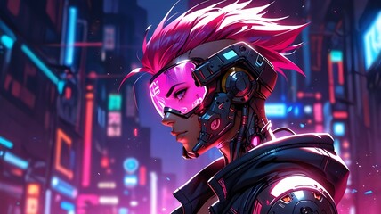 Cyberpunk Character on the Edge of Tomorrow