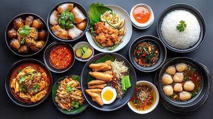 Bold and Flavorful Thai Cuisine Abstract Art Representation 