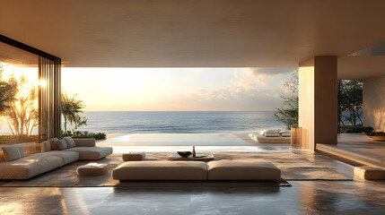 Modern Architecture with Stunning Ocean Views and a Tranquil Pool