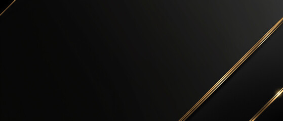 Abstract black background with gold stripes, modern texture, canvas.  AI generation.