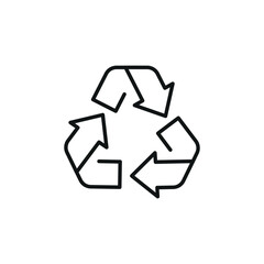 Recycling symbol icon. Simple recycling symbol icon for social media, app, and web design. Vector illustration