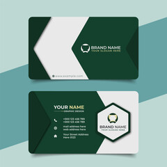 Creative modern green business card design, name card corporate visiting card and simple clean template vector design