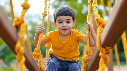 Carefree Children Enjoying Vibrant Playground Adventure 