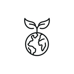 Eco-friendly Earth icon. Simple eco-friendly Earth icon for social media, app, and web design. Vector illustration.