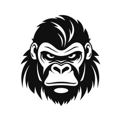 Lion head gorilla I Gorilla head logo design silhouette