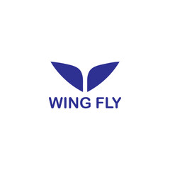 Simple Modern Wing fly logo design template