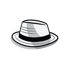 Hat isolated on white I fedora hat black and white vector