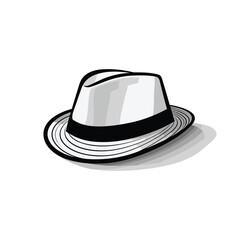 Hat isolated on white I fedora hat black and white vector