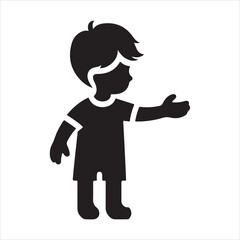 Boy icon silhouette on white background

