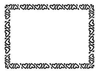 heart line frame rectangle doodle art, heart border outline adorable, framework decorative with heart doodle art line, picture frame with heart shape outline continues