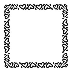 heart line frame square doodle art, heart border outline adorable, framework decorative with heart doodle art line, picture frame with heart shape outline continues