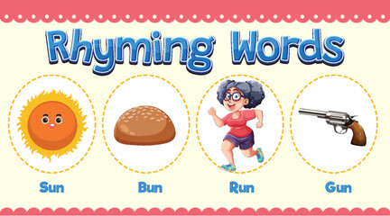 Rhyming Words Illustration