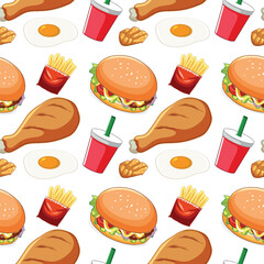 Fast Food Seamless Pattern