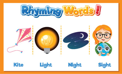 Naklejka premium Rhyming Words Illustration