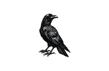 Raven logo vector icon illustration