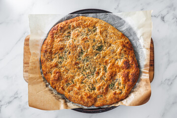 wholemeal flatbread with herbs and poppy seeds, healthy food recipes