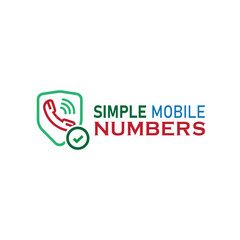 Simple Mobile Number logo templete