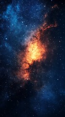 Close-up of Milky way galaxy with stars and space dust in the universe, Long exposure photograph, with grain , Voyage Through the Cosmic Abyss, Galaxy space astronomy universe.
