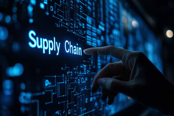 Supply Chain Management - SCM concept banner with icons and a description of them. Aspects of Modern Company Logistics Processes. Business Challenges Design. Supply Chain Management - SCM illustration
