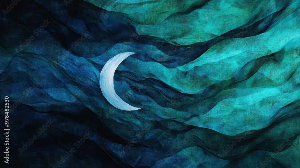 Poster Moonlit Waves.