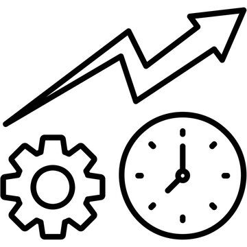 black gear clock arrow growth concept clip art preview