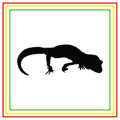 black gecko silhouette vector design