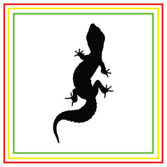 black gecko silhouette vector design