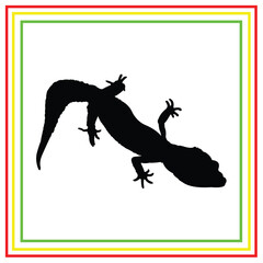black gecko silhouette vector design