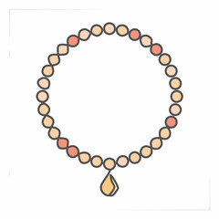 Beads border color icon vector