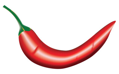 red hot chili pepper on a transparent background