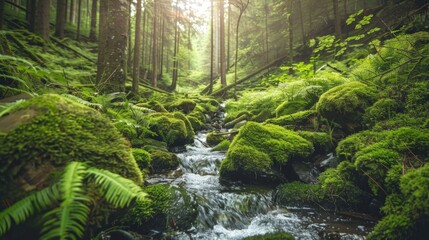 Fototapeta premium Tranquil Forest Stream