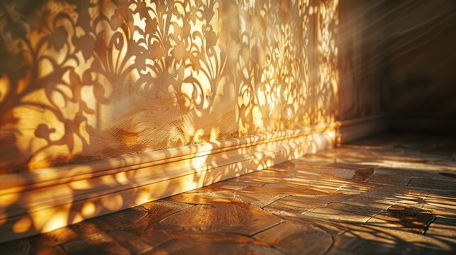 Shadow of Ornamental Light on Wall