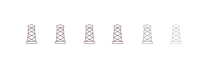 big derrick with boxes  outline icon. Linear vector from construction concept. 6 different line style big derrick with boxes  icon included thin, light, regular, medium, bold, black