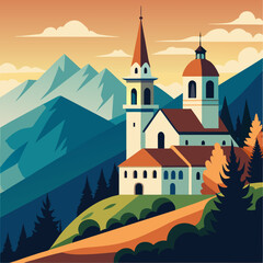 vector illustration of church