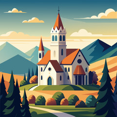 vector illustration of church