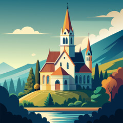 vector illustration of church