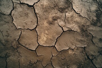 Fototapeta premium Detailed Aerial View of a Muddy Post-Rain Field with Dynamic Light and Shadow Patterns