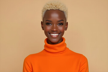 a beautiful young black woman with short hair