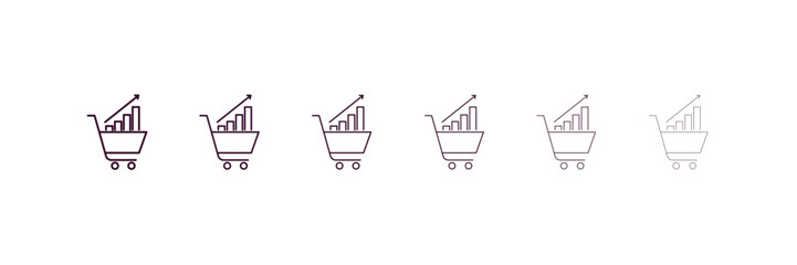 market trends  outline icon. Linear vector from cryptocurrency concept. 6 different line style market trends  icon included thin, light, regular, medium, bold, black