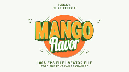 editable mango flavor text effect.typhography logo